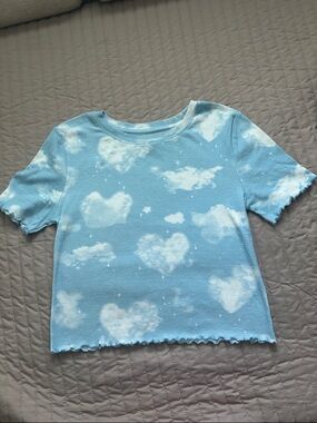 Grayson Threads Light Blue Cloud & Heart Print Tee